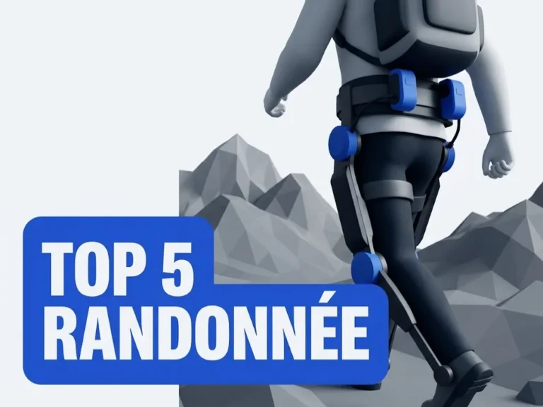 Top 5 exosquelette de randonnée : randonneur vu de dos avec un exosquelette de hanche sur un sentier de montagne